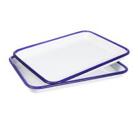 LIGIGWASH 2pezzi Teglie Smaltate Rettangolari Pirofila Multiuso per Forno Antiaderente e Resistente per Pizza Torte e Dolci Facile Pulizia e Uso Quotidiano