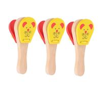 LIGIGWASH 3 Pezzi Legno Castagnette per Animali Strumento Percussione Ergonomico per Mani Piccole Musicale Educativo per Sviluppo Cognitivo e Coordinazione