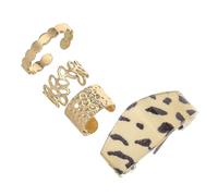 LIGIGWASH 4 pezzi Clip Orecchio Donna Senza in Acrilico Leopardato Design Vintage Leggeri e Resistenti per Quotidiano e Speciali