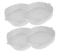 LIGIGWASH 4 Pezzi Liner in Silicone Lavabile per Friggitrice ad Aria Antiaderente Riutilizzabile Protezione Forno Pirofila Rotonda per Cottura Attaccare