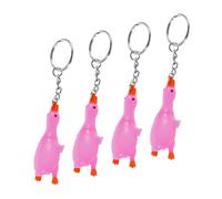 LIGIGWASH 4 Pezzi Portachiavi Oca Simulata Plastica e Mini Pendenti Adorabili per Borse e Chiavi con Chiusura Charm Animali Divertenti per Decorazioni Quotidiane