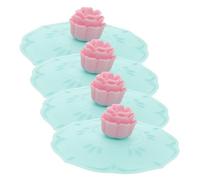 LIGIGWASH 4 Pezzi Tappi in Silicone Alimentare Forma Rosa Coperchi Ermetici Antipolvere per Tazze in e Vetro Sigillatura Tenuta Stagna per Tè e Bevande Colori Casuali Colore