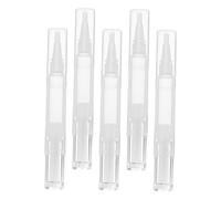 LIGIGWASH 5 Pezzi Dispenser a Spirale Per Olio Per Cuticole Applicatore Di Olio Essenziale Trasparente Penna Ricaricabile Per Unghie e Lucidalabbra (testina Pennello Bianca-5ml)