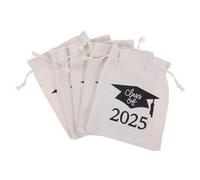 LIGIGWASH 5pezzi Borse per Laurea Class of Sacchetti Coulisse Tela per Feste di Laurea e Buoni per Confezionare Dolci e Sorprese