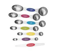 LIGIGWASH 6 Pezzi Cucchiai Dosatori Magnetici in Acciaio Inossidabile con Testa e Livellatore Utensili Impilabili per Misurazione Precisa Design Stabile e