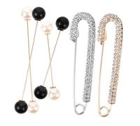 LIGIGWASH 6 pezzi Spille Donna con Cristalli e Perle Artificiali Fermascollo Regolabili per Maglioni e Vestiti Fibbia Decorativa per Vita Anti-scollatura Accessori Moda Eleganti per