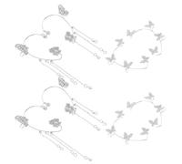 LIGIGWASH 8 Pezzi Orecchini Clip Farfalla con Zirconi Leggeri e Non Forati Design Tassel Pendenti Donna per Ufficio e Feste Gioielli Sposi Eleganti