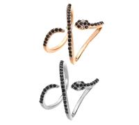 LIGIGWASH Anelli in Rame Stile Serpente Apertura Set da 2 Pezzi Anelli da Dito alla Moda per Donna Decorazioni Eleganti per Feste Bar e Uso Quotidiano