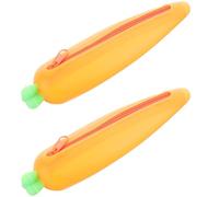LIGIGWASH Astuccio Portapenne Organizer Creativo e Simpatico 2 Pezzi in Silicone a Forma di Carota Arancione e Previene la Perdita della Cancelleria Mantiene Ordine sulla Scrivania