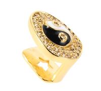 LIGIGWASH Bagua Single Tooth cap with Crystals Hip Hop Costume Accessory for Men And Women Durable Tooth Jewelry for Rapper Cosplay And Party Wear