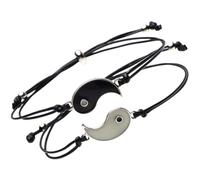 LIGIGWASH Braccialetti Amicizia Yin Yang che Si Illuminano al Buio, Bracciale Tai Chi in Lega e Corda Regolabile per Coppie, Occasione Speciale e Quotidiana