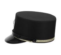 LIGIGWASH Cappello da Capostazione Nero con Corona Alta, Design Classico e Dettagli Realistici, per Giochi di Ruolo e Feste a Tema Treno
