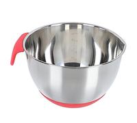 LIGIGWASH Ciotola Sbattitore in Acciaio e Silicone con Beccuccio Inclinato e Scala Graduata Antiscivolo per Impastare Mescolare e Servire Insalate Uso Versatile in Cucina e