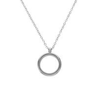 LIGIGWASH Collana con Ciondolo Apribile in Acciaio Inossidabile Argento con Vetro Trasparente e Catena per Creazioni Fai-da-te e Ricordi Speciali