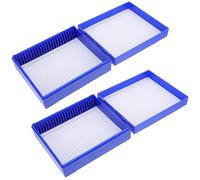 LIGIGWASH Contenitore Porta Diapositive in Plastica Abs 25 Scomparti Numerati, Set da 2 Scatole per Conservazione Vetrini Microscopio, Supporto Sicuro per Organizzazione Colore Casuale