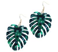LIGIGWASH Orecchini Pendenti Monstera in Estivi Boho Turchesi per Feste Statement Design e Resistente