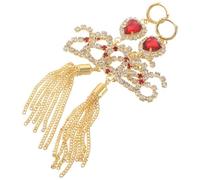 LIGIGWASH Orecchini Pendenti Strass a Forma di Cuore e Nappe Glitterate, Leggeri e Luminosi per Feste di Capodanno, Design Elegante per Donna, Accessorio Gioiello Versatile per Occasioni