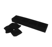 LIGIGWASH Organizer Portagioie e Contenitore per Gioielli in Velluto Nero, Vassoio Espositivo per Orologi da Polso e Scatola per Braccialetti, Portaoggetti Compatto per Casa, Negozi