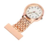 LIGIGWASH Orologio da Tasca Infermiera Donna con Clip Retrattile Pratico e Resistente con Cassa Chiara Rosa Oro Scuro