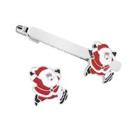 LIGIGWASH Set 3 Fermacravatta Natalizi Mini Clip Babbo Natale, Accessori Decorativi in Lega Resistente, Fermagli Per Colletto Da Festa Uomo Per Abiti e Feste Di Natale