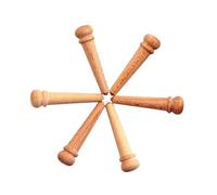 LIGIGWASH Set 6 Pezzi Piroli Ponte per Corde Chitarra Acustica in Legno di Acero Marrone, Sostituzione senza Attrezzi per Chitarra Folk, Stile Classico e Delicato