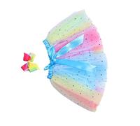 LIGIGWASH Set Costume da Principessa per Bambine con Vestito Tutù a Strati Fiocco Arricciato e Cerchietto per Chioma Abbigliamento per Feste di Compleanno Halloween e Occasioni Speciali