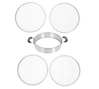 LIGIGWASH Setaccio Design Robusto con Bordo Rinforzato con Manico in Acciaio Inox Argento per Terriccio Dotato di 4 Schermi Intercambiabili per Giardinaggio Domestico e Compostaggio