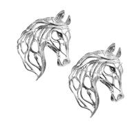 LIGIGWASH Spilla da Bavero a Forma di Cavallo 2026 in Lega Argento, Set 2 Pezzi, Accessorio Zodiacale Cinese Feng Shui, Decorazione Elegante per Abiti e Borse, Regalo Porta Fortuna