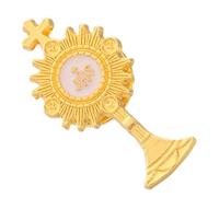 LIGIGWASH Spilla da Bavero Religiosa a Forma di Calice e Croce la Santa Comunione, Gioielli per Comunione da Donna, Accessorio Resistente e Versatile per Cerimonie Cattoliche e Ricordi