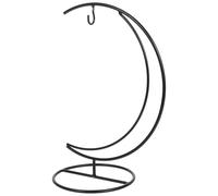 LIGIGWASH Supporto in Ferro Nero da 26cm Gancio per Lanterna e Globo di Vetro, Espositore Decorativo Rotondo per Micro Paesaggi e Decorazioni Matrimonio