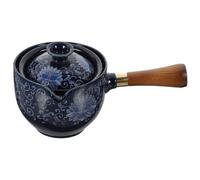 LIGIGWASH Teiera in Ceramica Manico Laterale e Rotazione a 360°, Bollitore Girevole per Tè Sfuso, Design Tradizionale e Pratico per Tisane e Infusi, per Uso Domestico e Regali