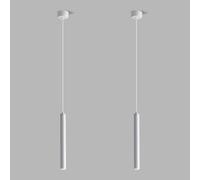 LIGKIN 2 Pezzi Lampada a sospensione LED Lampadario Moderno Design Minimalista Lampada da soffitto LED Dimmerabile Plafoniera Alluminio per Sala da pranzo Camera da letto Soggiorno