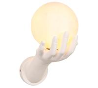 LIGKIN Applique da Parete Creativa a forma di Mano Lampada da parete Moderna Scandinava LED con Lampadina G9 Illuminazione a parete in Gesso per Camera da letto, Soffitta, Corridoio, Bianco