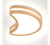 LIGKIN Plafoniera LED Soffitto Legno 20W Plafoniera Luna Lampada da Soffitto Moderni,Bianca Fredda 6500K Plafoniera Bagno per Camera da Letto Bambini Corridoio Soggiorno Balcone, Ø40CM