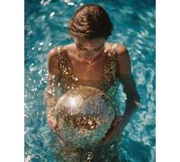 LIGNE CLAIRE EDITION FINE ART COMPOSITION NOTEBOOK. Gold Disco Ball. 7.5” x 9.25” Matte Cover. 160 Lined Pages. Everyday Luxury. From the Archives of Artist Jeanne Conte: Everyday Luxury Notebook