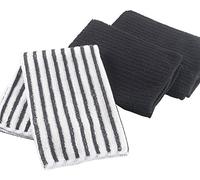 Ligne Décor - 1790160, 3 Strofinacci , 40 X 40 Cm , Cuistot , Microfibra , Nero, 3 Unità