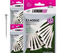 LIGNUM Perfetto per ibridi e ferri da golf, 50 pezzi più resistenti, in microlegno, 53 mm, in fibra di legno innovativa, tee corti da 2,125 pollici, tee da golf piccoli, 48 pezzi