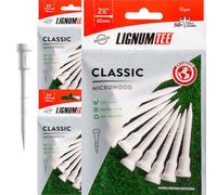 LIGNUM Perfetto per ibridi e ferri da golf, 50 pezzi più resistenti, in microlegno, 62 mm, in fibra di legno innovativa, tee corti da 6,3 cm, tee da golf piccoli, 48 pezzi