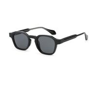 LIGOES Occhiali da sole moda per uomini donne poligono occhiali UV400 Square Frame Occhiali da sole, Nero , m