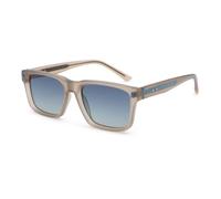 LIGOES Occhiali da sole quadrati spessi per uomini UV400 moda occhiali da sole donna, marrone con blu