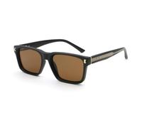 LIGOES Occhiali da sole quadrati spessi per uomini UV400 moda occhiali da sole donna, nero con marrone
