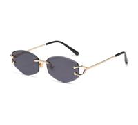 LIGOES Occhiali da sole Rimless per Uomini Donne Metallo Occhiali da sole Moda Occhiali UV400 Occhiali Unisex, oro con nero, m