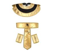 LIGSLN Accessori per costume egiziano King Tuts cappello faraone copricapo braccialetti collare per Halloween faraone accessori set per feste di Halloween