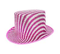 LIGSLN Cappello a cilindro metallico colorato per adulti spettacoli teatrali spettacolo mago accessori per feste a tema Halloween Cosplay cappello a righe metalliche alla moda