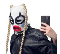 LIGSLN Cappello da clown spaventoso con corno festa di Halloween cappello da festa ragazzi uomini cappelli lavorati a maglia strano partito gioco di ruolo forniture accessorio costume