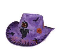LIGSLN Cappello da cowboy con teschio di Halloween, elegante copricapo per feste in costume, accessori fotografici, copricapo accattivante per carnevale, cappello da cowboy di Halloween