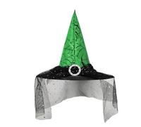 LIGSLN Cappello da strega a rete con frange per adulti mago Halloween Party Headwear cloche Holiday Headwear ruolo giochi di ruolo Stage cappello festa a tema