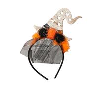 LIGSLN Cappello da strega con paillettes per Halloween, fascia per capelli per il giorno dei morti, accessorio per capelli per feste di tutte le età