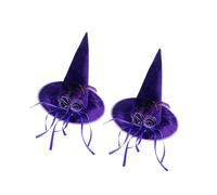 LIGSLN Elegante cappello da strega vellutato con nastro colorato rose accento per feste in costume di Halloween cappello da strega per cosplay e feste a tema