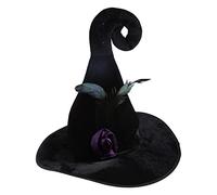 LIGSLN Elegante Tinta Unita Cappello A Punta Halloween Cosplay Puntelli Nero All-match Strega Cornuta Per La Decorazione Domestica Cappello A Punta